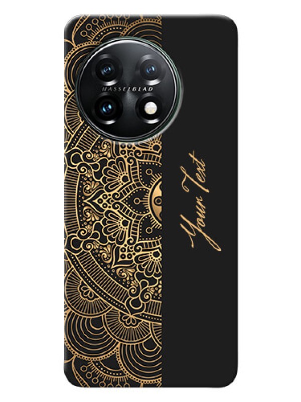 Custom OnePlus 11 5G Back Covers: Mandala art with custom text Design