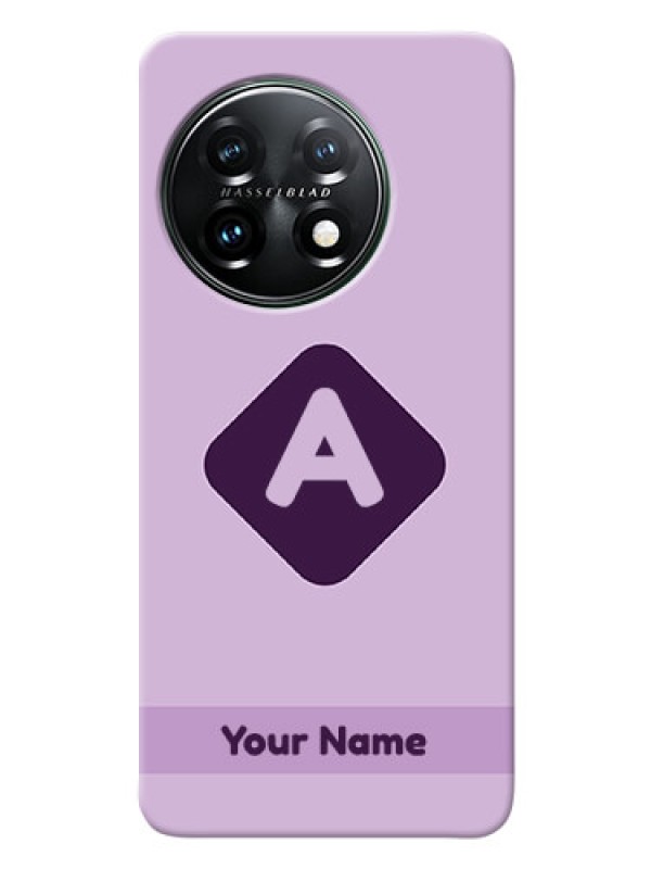 Custom OnePlus 11 5G Custom Mobile Case with Custom Letter in curved badge Design