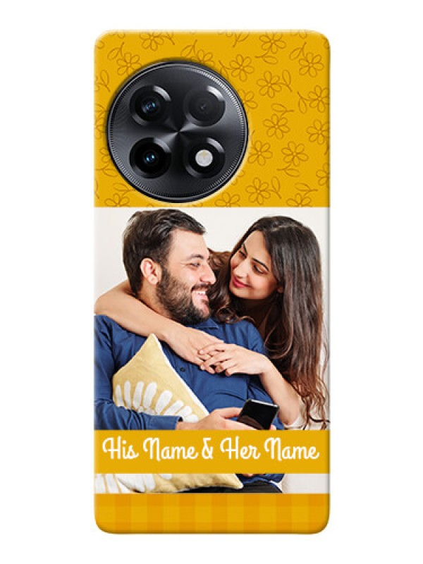 Custom OnePlus 11R 5G mobile phone covers: Yellow Floral Design