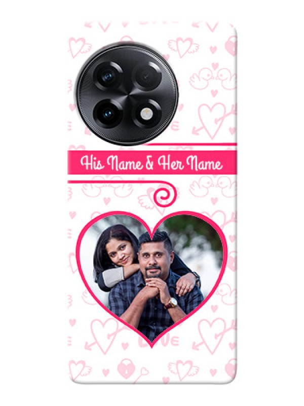 Custom OnePlus 11R 5G Personalized Phone Cases: Heart Shape Love Design