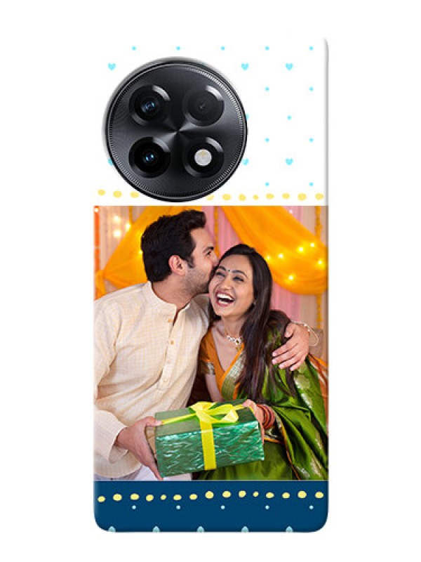 Custom OnePlus 11R 5G Phone Covers: White and Blue Abstract Design