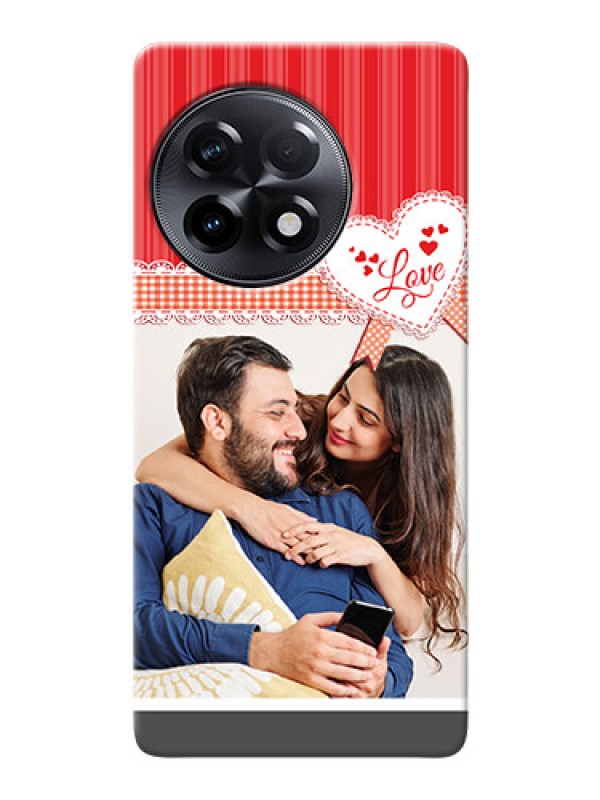 Custom OnePlus 11R 5G phone cases online: Red Love Pattern Design