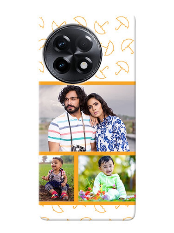 Custom OnePlus 11R 5G Personalised Phone Cases: Yellow Pattern Design