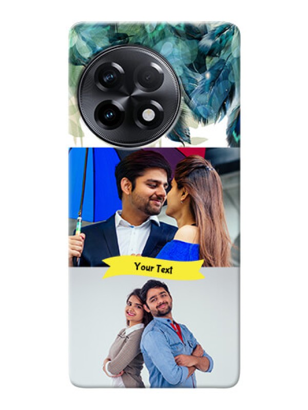 Custom OnePlus 11R 5G Phone Cases: Image with Boho Peacock Feather Design