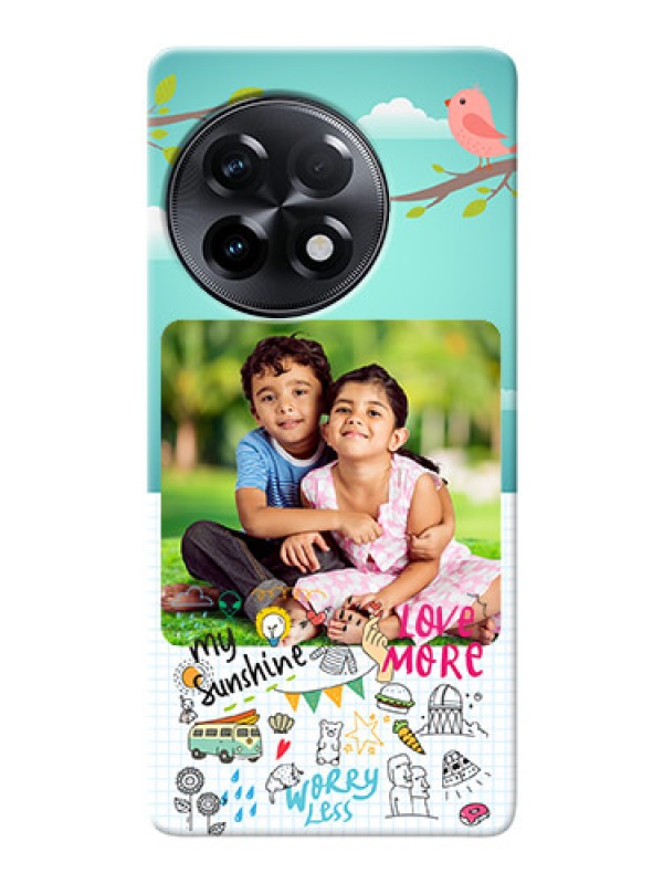 Custom OnePlus 11R 5G phone cases online: Doodle love Design