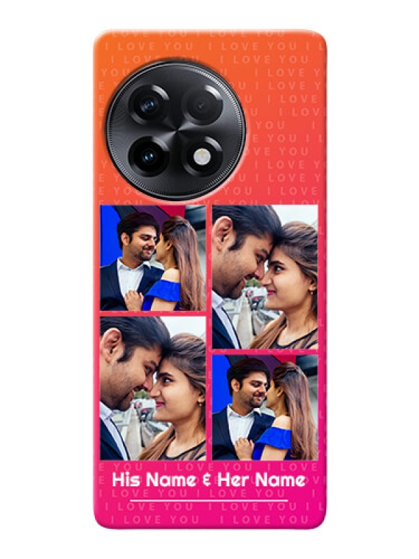 Custom OnePlus 11R 5G custom back covers: I Love You Pink Design