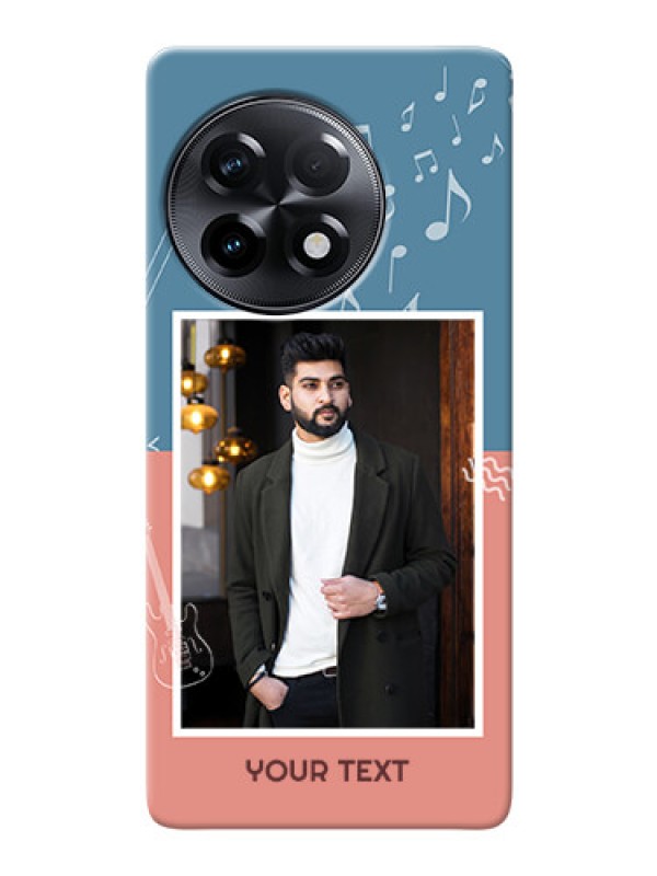 Custom OnePlus 11R 5G Phone Back Covers with Color Musical Note Design