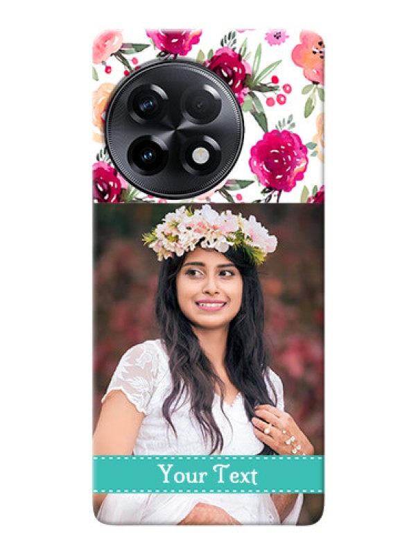 Custom OnePlus 11R 5G Personalized Mobile Cases: Watercolor Floral Design