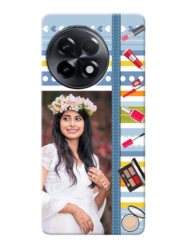 Custom OnePlus 11R 5G Personalized Mobile Cases: Makeup Icons Design