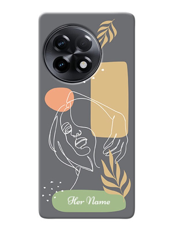 Custom OnePlus 11R 5G Phone Back Covers: Gazing Woman line art Design