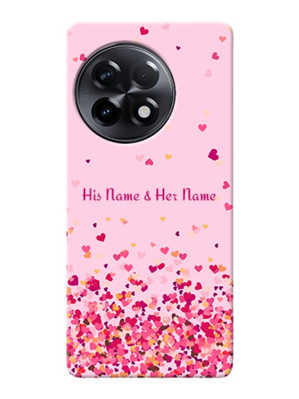 Custom OnePlus 11R 5G Phone Back Covers: Floating Hearts Design