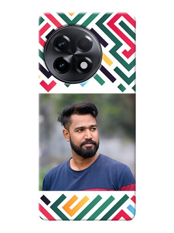 Custom OnePlus 11R 5G Custom Mobile Case with Colorful Maze Pattern Design