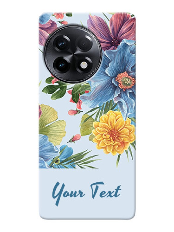 Custom OnePlus 11R 5G Custom Phone Cases: Stunning Watercolored Flowers Painting Design