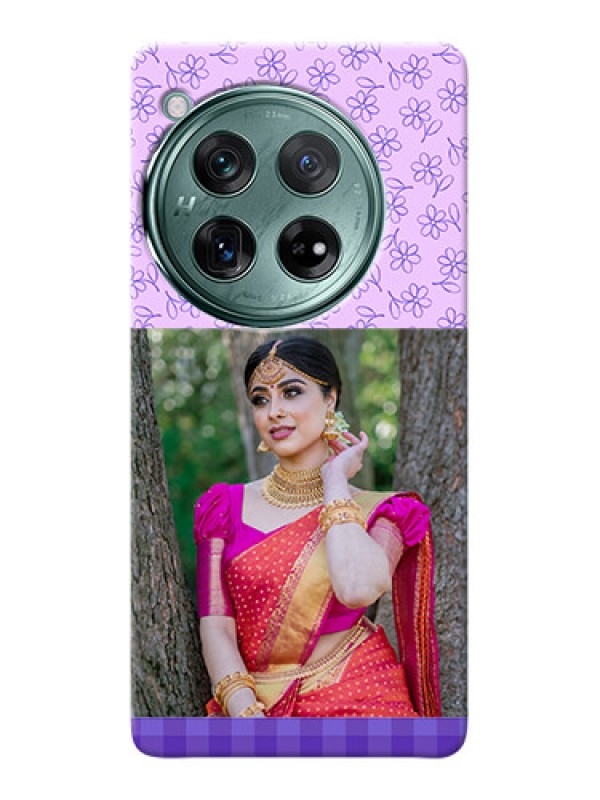 Custom OnePlus 12 5G Mobile Cases: Purple Floral Design