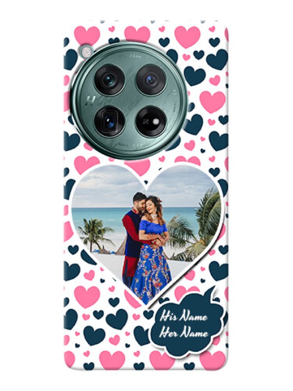 Custom OnePlus 12 5G Mobile Covers Online: Pink & Blue Heart Design