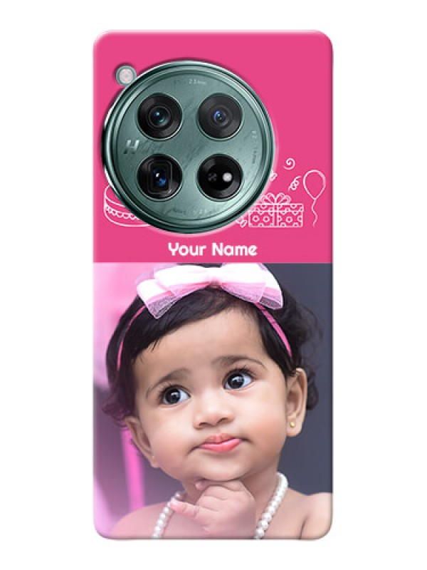 Custom OnePlus 12 5G Custom Mobile Cover with Birthday Line Art Design