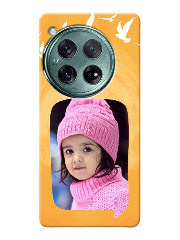 Custom OnePlus 12 5G Phone Covers: Water Color Design with Bird Icons