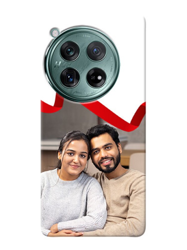 Custom OnePlus 12 5G custom phone cases: Red Ribbon Frame Design