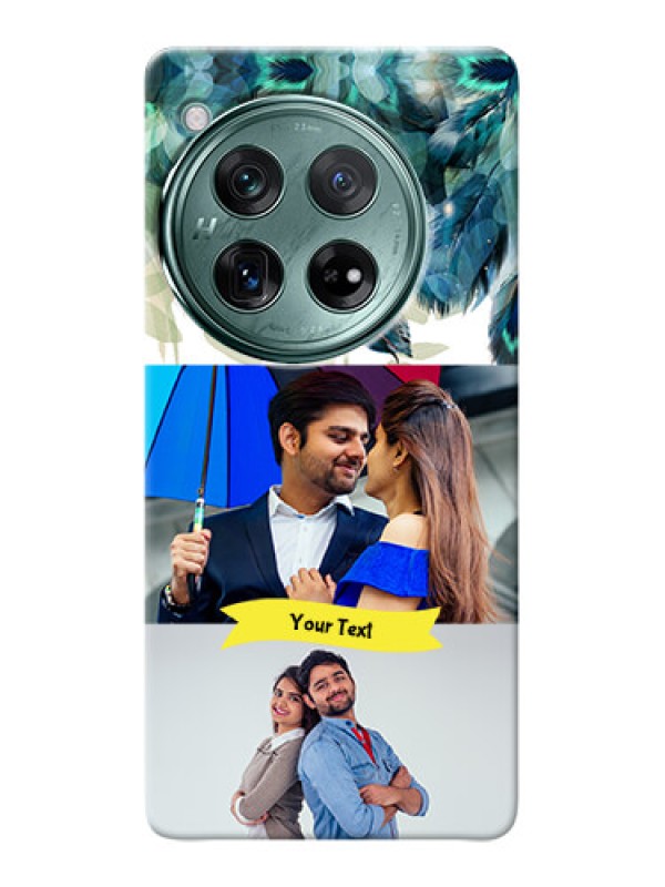 Custom OnePlus 12 5G Phone Cases: Image with Boho Peacock Feather Design