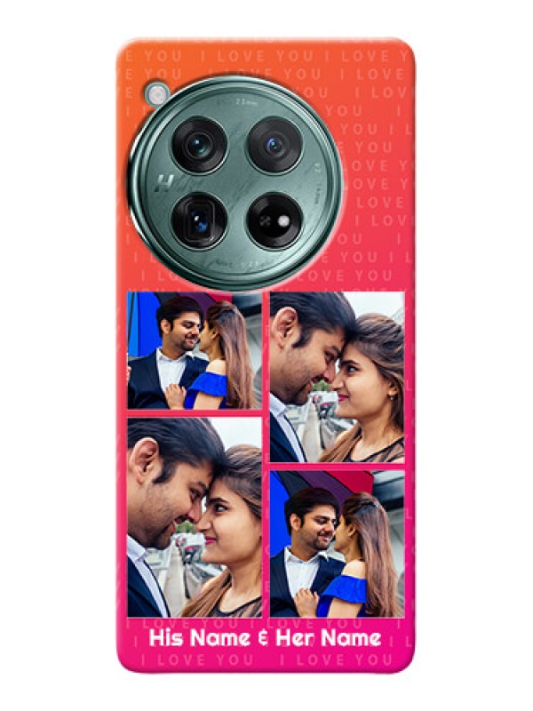 Custom OnePlus 12 5G custom back covers: I Love You Pink Design