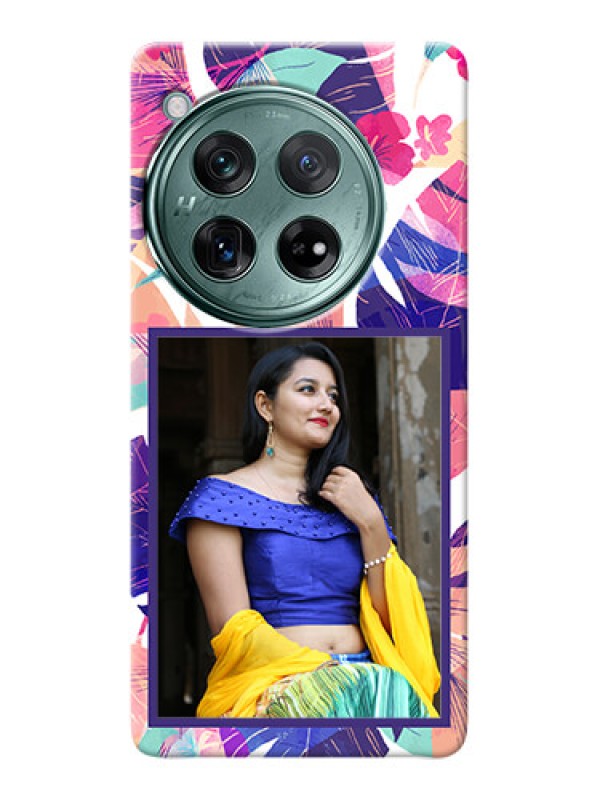 Custom OnePlus 12 5G Personalised Phone Cases: Abstract Floral Design