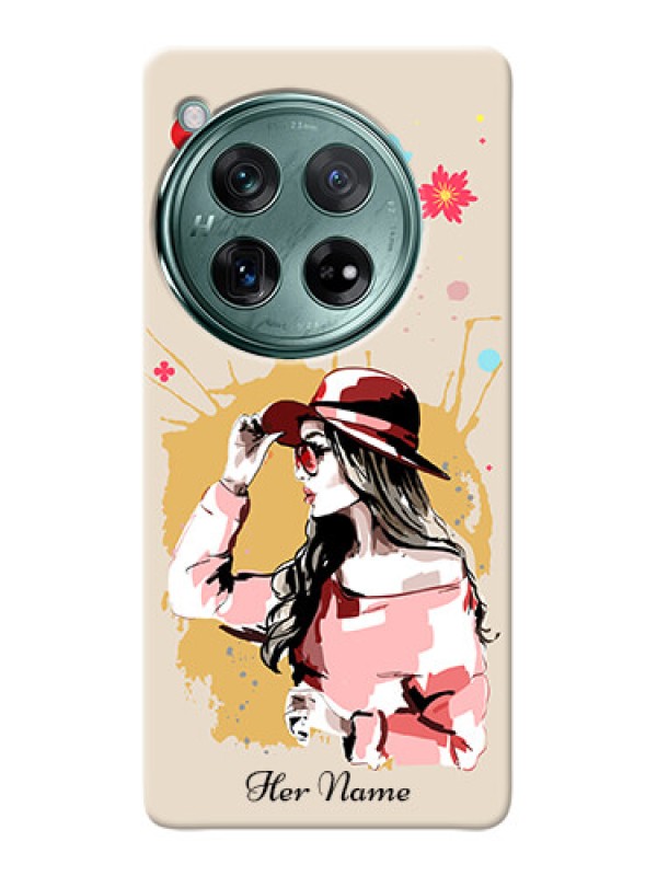 Custom OnePlus 12 5G Photo Printing on Case with Women with pink hat Design