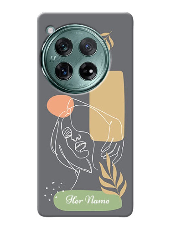 Custom OnePlus 12 5G Custom Phone Case with Gazing Woman line art Design