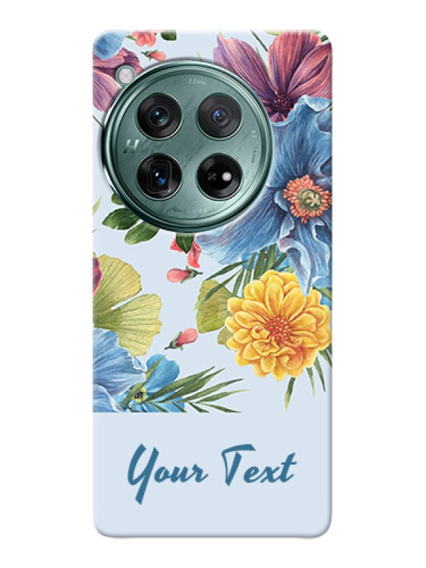 Custom OnePlus 12 5G Custom Mobile Case with Stunning Watercolored Flowers Painting Design