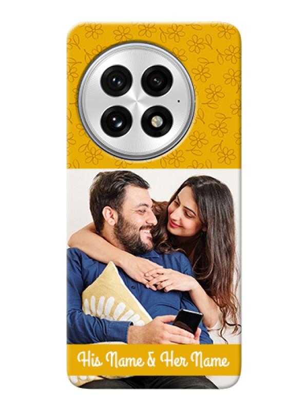 Custom OnePlus 13 5G Custom Hard Phone Case - Yellow Floral Design