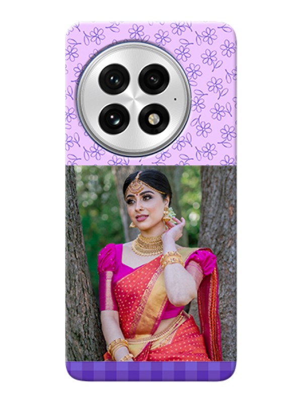 Custom OnePlus 13 5G Custom Hard Phone Case - Purple Floral Design