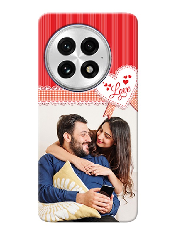 Custom OnePlus 13 5G Custom Hard Phone Case - Red Love Pattern Design