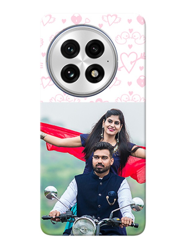 Custom OnePlus 13 5G Custom Hard Phone Case - Pink Flying Heart Design