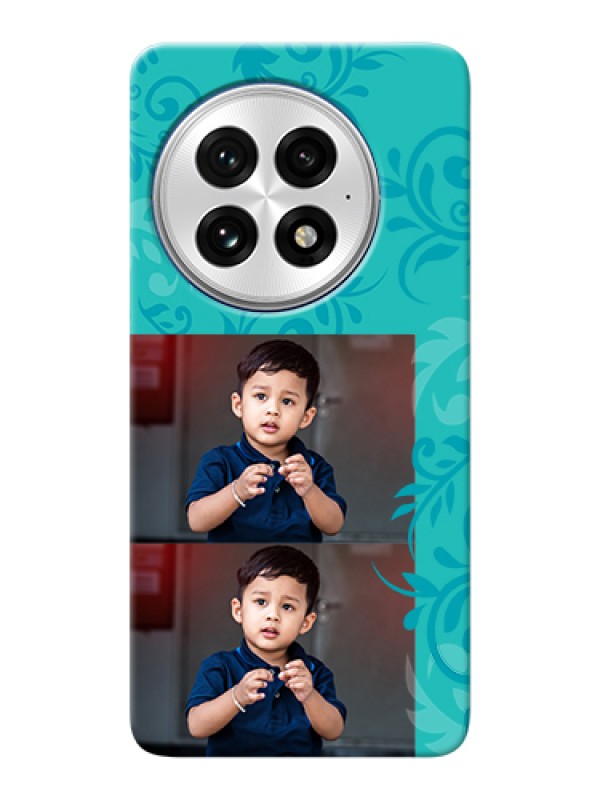 Custom OnePlus 13 5G Custom Hard Phone Case - With Photo And Green Floral Design