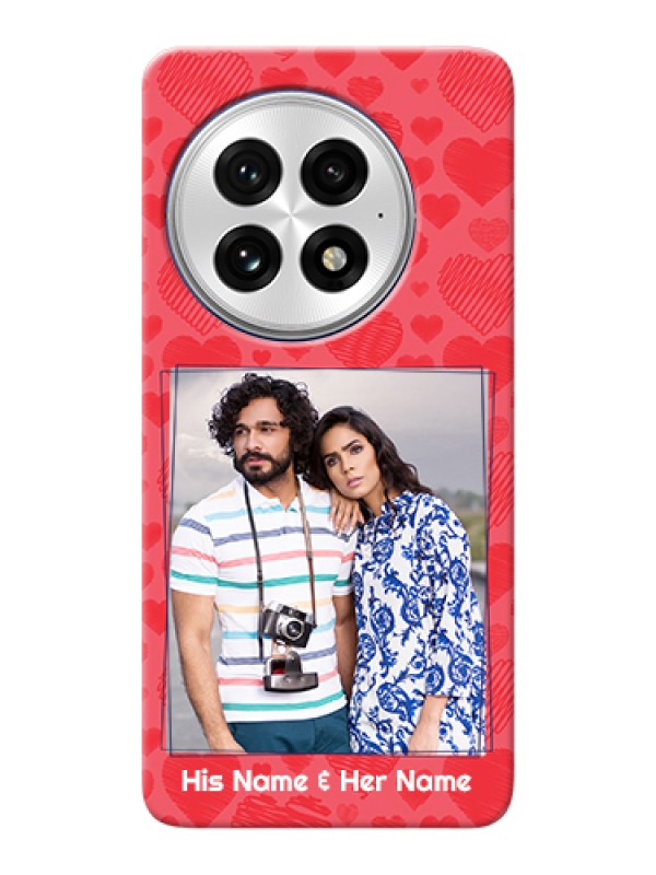 Custom OnePlus 13 5G Custom Hard Phone Case - With Red Heart Symbols Design