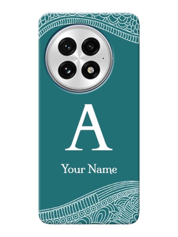 Custom OnePlus 13 5G Custom Hard Phone Case - Line Art Pattern With Custom Name Design