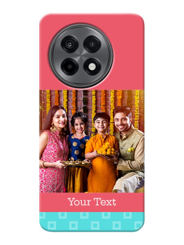 Custom OnePlus 13R 5G Custom Hard Phone Case - Peach & Blue Color Design