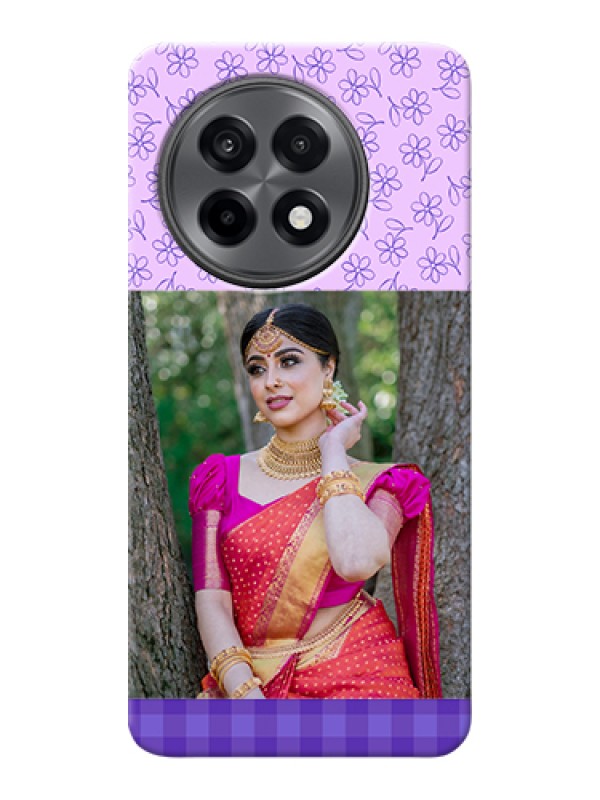 Custom OnePlus 13R 5G Custom Hard Phone Case - Purple Floral Design