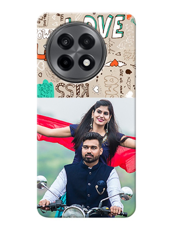 Custom OnePlus 13R 5G Custom Hard Phone Case - Love Doodle Pattern