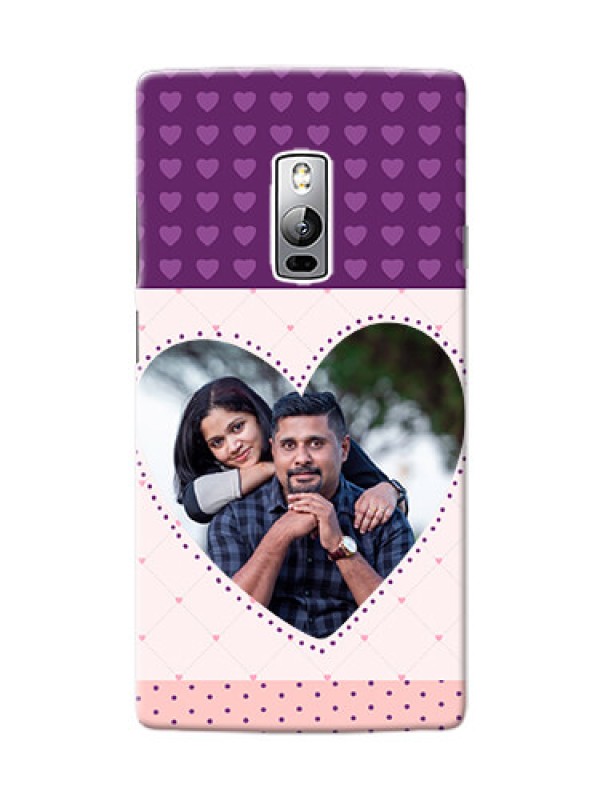 Custom OnePlus 2 Violet Dots Love Shape Mobile Cover Design