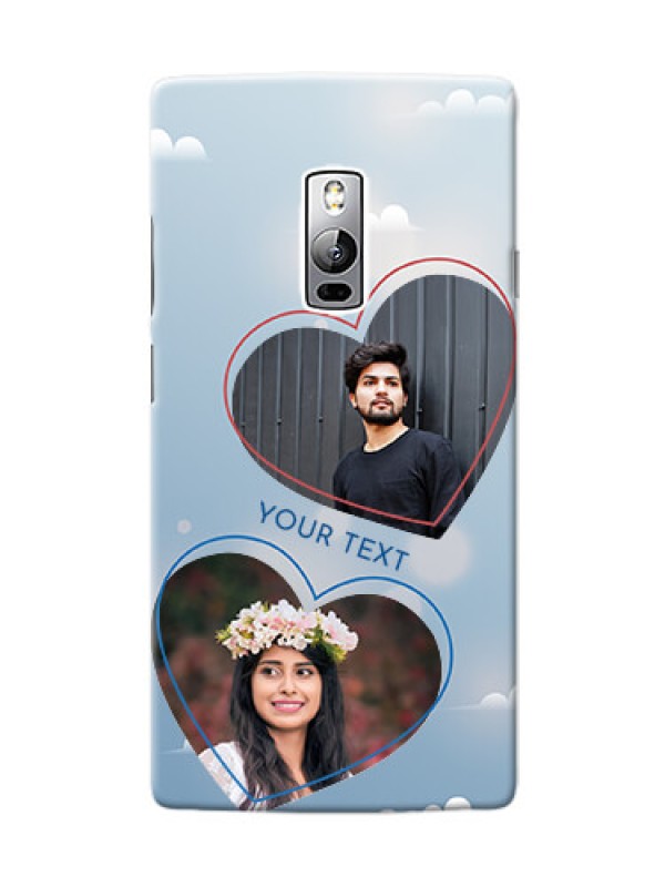 Custom OnePlus 2 couple heart frames with sky backdrop Design