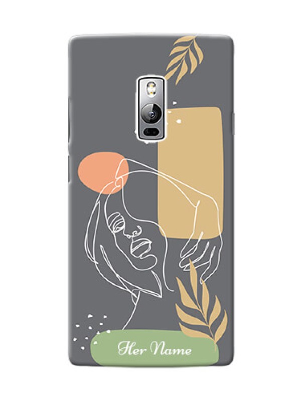 Custom OnePlus 2 Phone Back Covers: Gazing Woman line art Design
