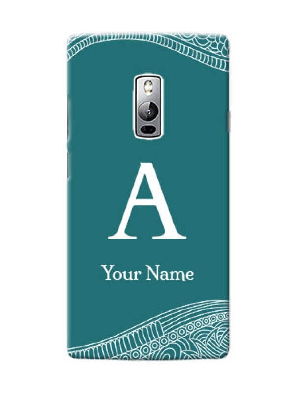 Custom OnePlus 2 Mobile Back Covers: line art pattern with custom name Design