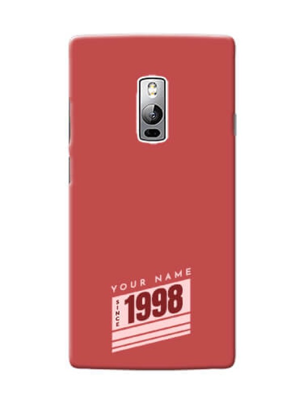 Custom OnePlus 2 Phone Back Covers: Red custom year of birth Design