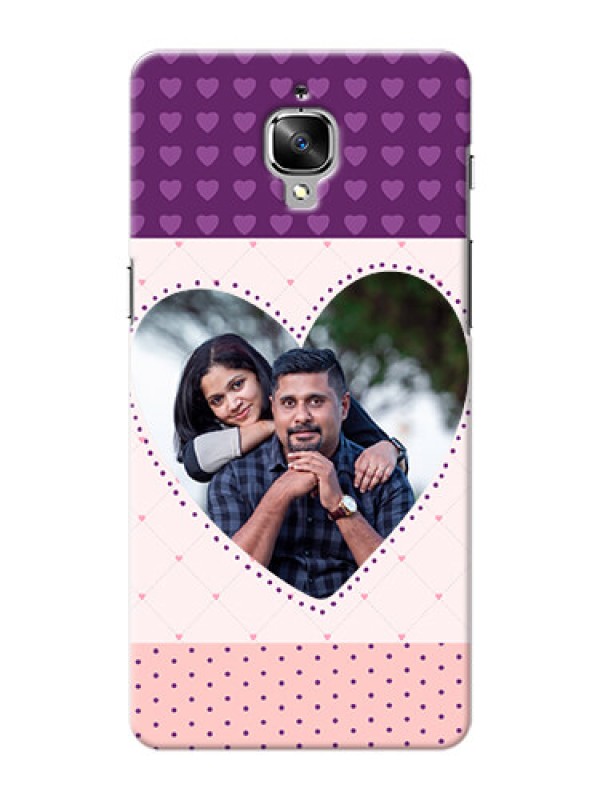 Custom OnePlus 3 Violet Dots Love Shape Mobile Cover Design