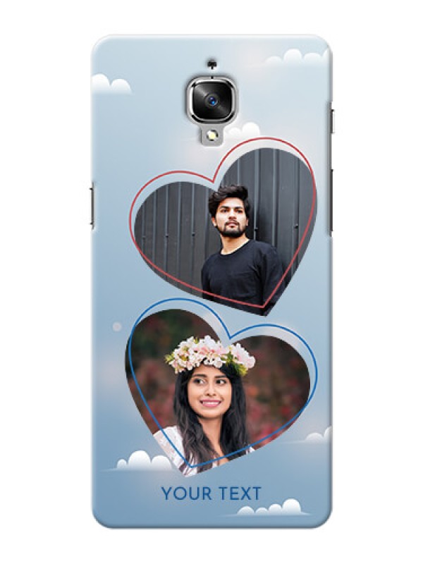 Custom OnePlus 3 couple heart frames with sky backdrop Design