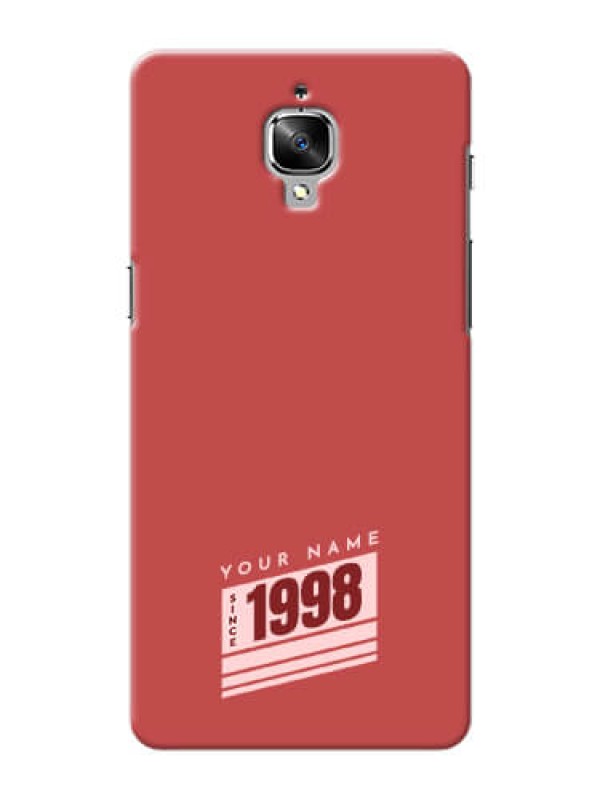 Custom OnePlus 3 Phone Back Covers: Red custom year of birth Design