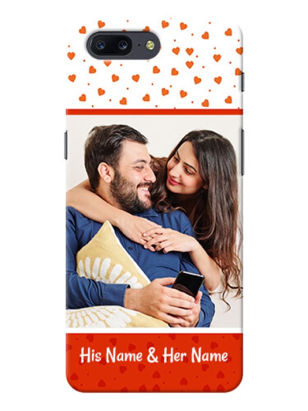 Custom OnePlus 5 Orange Love Symbol Mobile Cover Design
