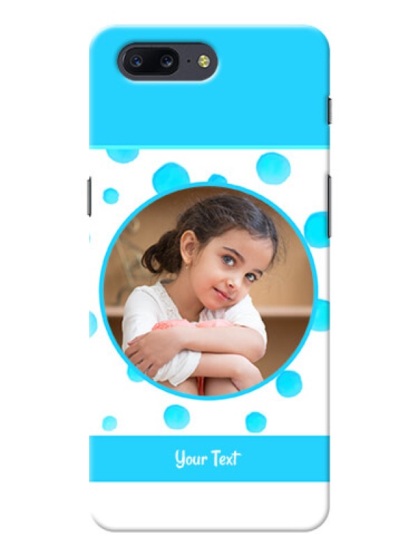 Custom OnePlus 5 Blue Bubbles Pattern Mobile Cover Design