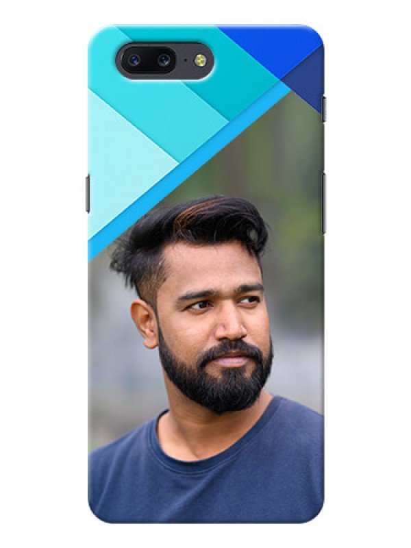 Custom OnePlus 5 Blue Abstract Mobile Cover Design