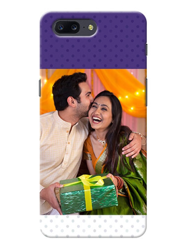 Custom OnePlus 5 Violet Pattern Mobile Cover Design